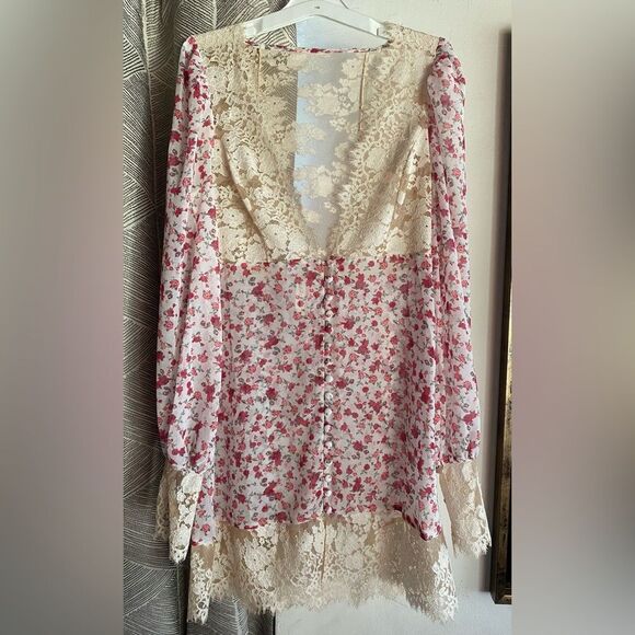 FOR LOVE & LEMONS Melrose White Floral Robe -Victoria's Secret Sz XS NEW - Picture 6 of 15